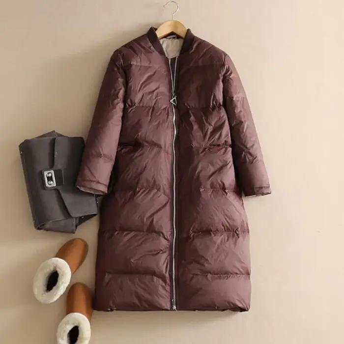 SEDUTMO – Parka longue et chaude en duvet de canard pour femme, manteau épais surdimensionné, décont