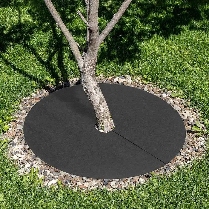 Anneau de paillis d'arbre Non tissé Super Large, 3 pièces, 62cm-122cm, barrière de désherbage, tapis