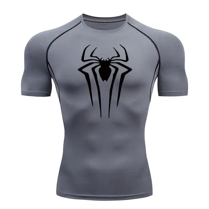 Chemises de Compression imprimées araignée pour hommes