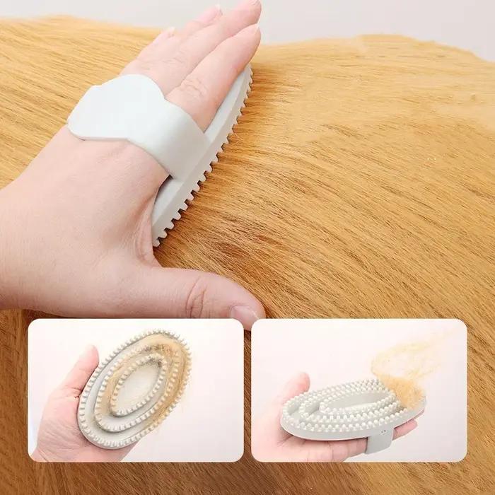 Brosse de massage pour animaux de compagnie à poils en caoutchouc souples