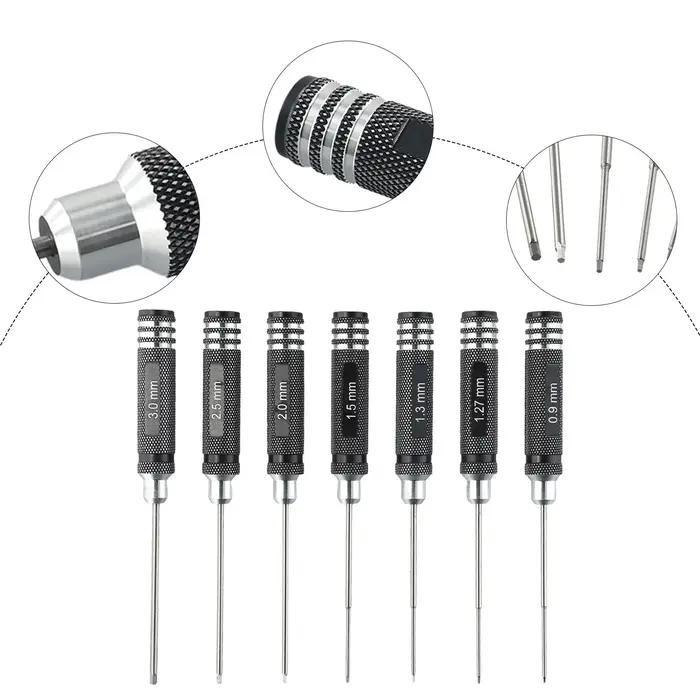7 pièces HSS clé hexagonale tournevis outils 0.9-3.0mm pour modèle RC tournevis tournevis hexagonal