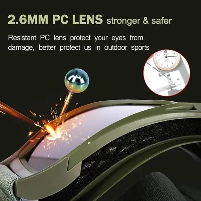 Lunettes tactiques militaires anti-vent et anti-sable pour wargame airsoft paintball et sports de plein air