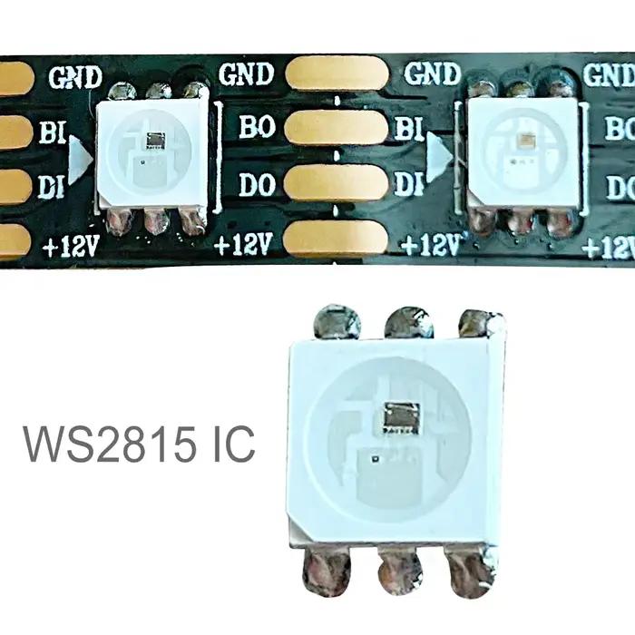DC12V WS2815 5050RGB 5 m/rouleau 30/60/144 LED s/m noir/blanc PCB IP30/IP65/IP67 adressable individu