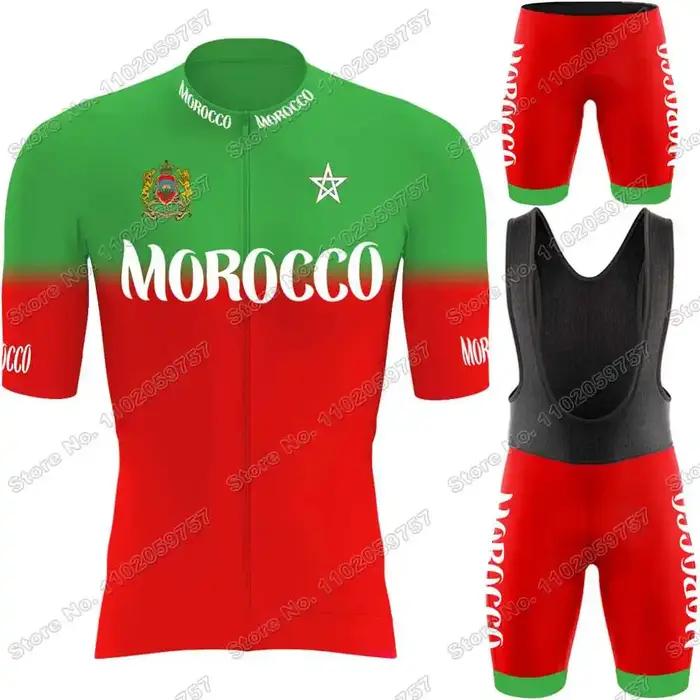 Ensemble de maillot de cyclisme de l'équipe nationale du Maroc pour hommes