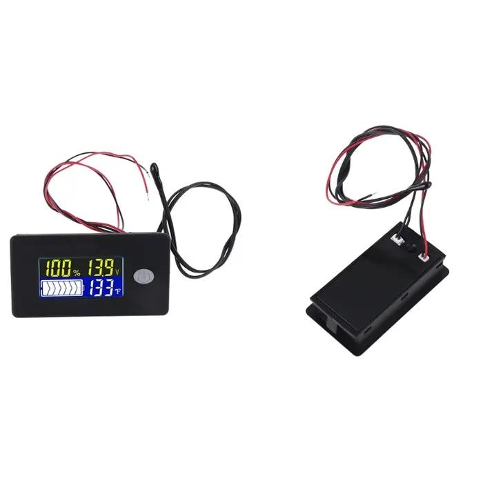 Indicateur de capacité de batterie au plomb Lifepo4, voltmètre numérique, testeur de température, mo