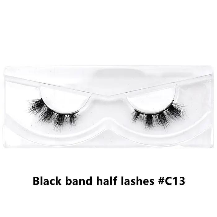 Demi-cils de vison naturel longs moelleux vaporeux extension cils courts ailés pour femmes occassions spéciales