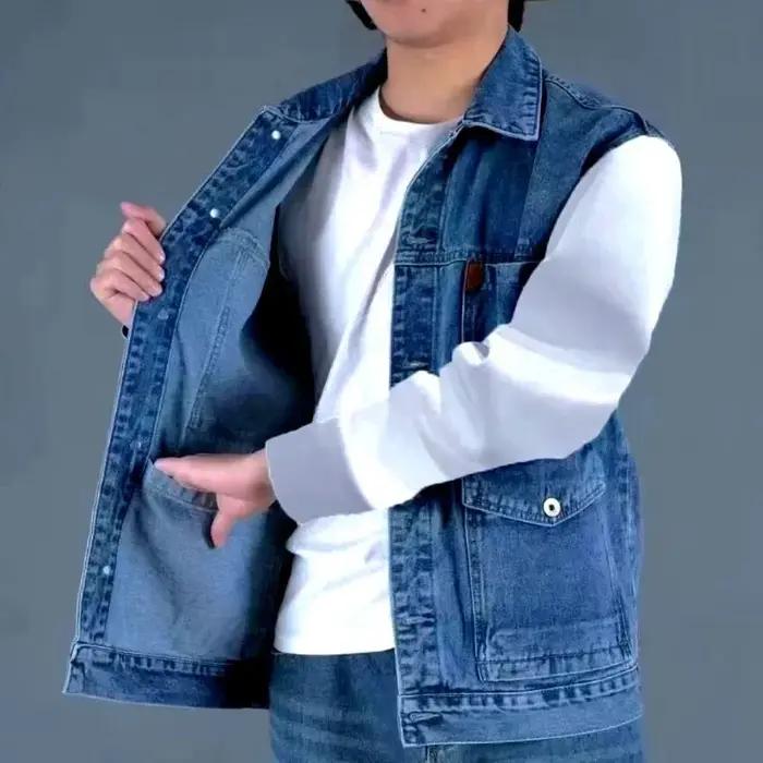 Gilet en jean rétro d'été décontracté pour hommes, veste Cargo sans manches, vêtements d'extérieur et manteaux pour automne et hiver, polyvalent pour occasions quotidiennes