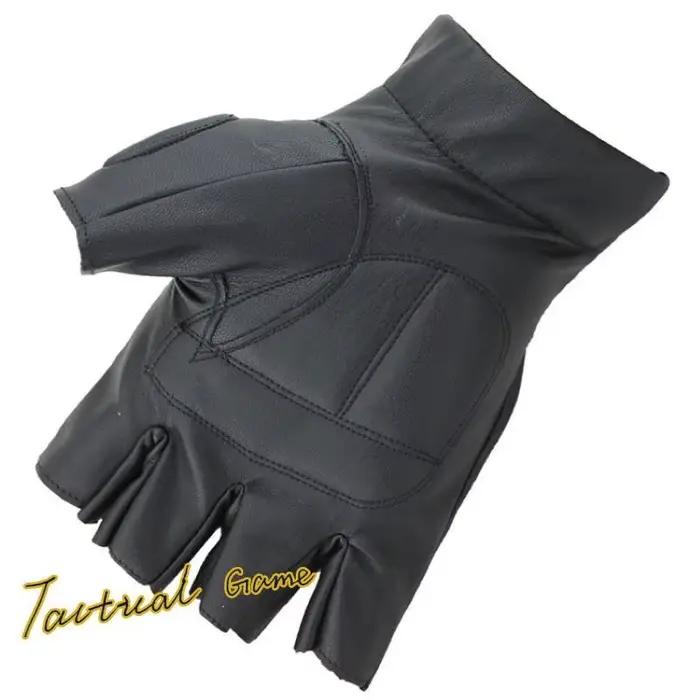 Gants tactiques russes demi-doigts cuir Storm pour chasse tir sportif protection renforcée