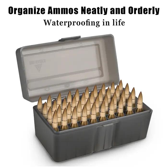 Boîte à cartouches FUNANASUN en plastique ABS pour cartouches de calibre 7,62x51mm, 0,308Win/7.62x39mm, 223/5.56, 9mm avec options de couleur gris, rouge, bleu, rose, vert, argent, blanc, jaune, noir, or, violet