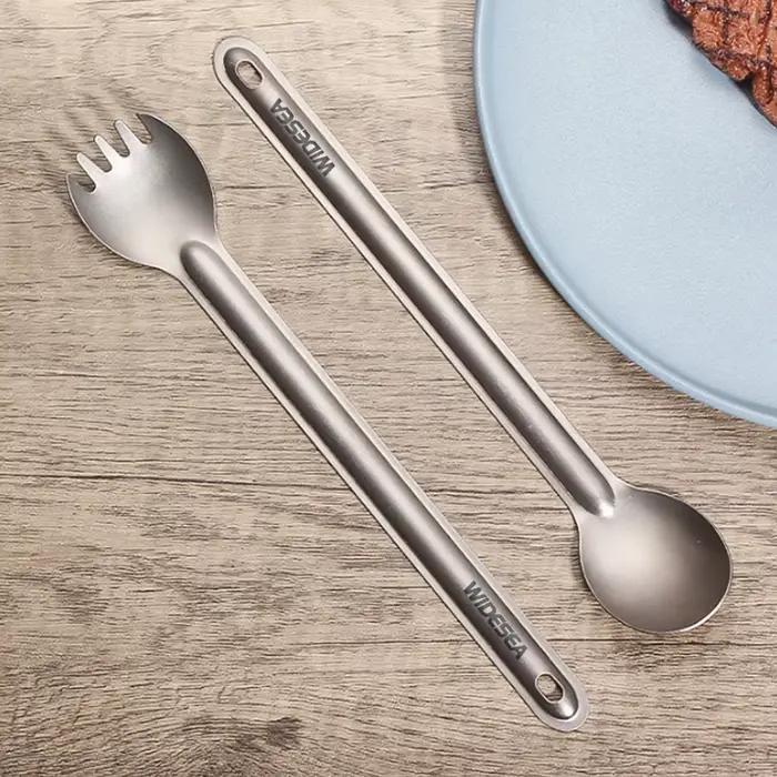 Widesea Camping titane Spork cuillère extérieur fourchette légère vaisselle Portable pique-nique ran