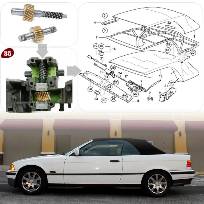 Kit de réparation d'engrenage moteur pour BMW, loquet supérieur convertible, 323i, 325i, 330i, 645i,