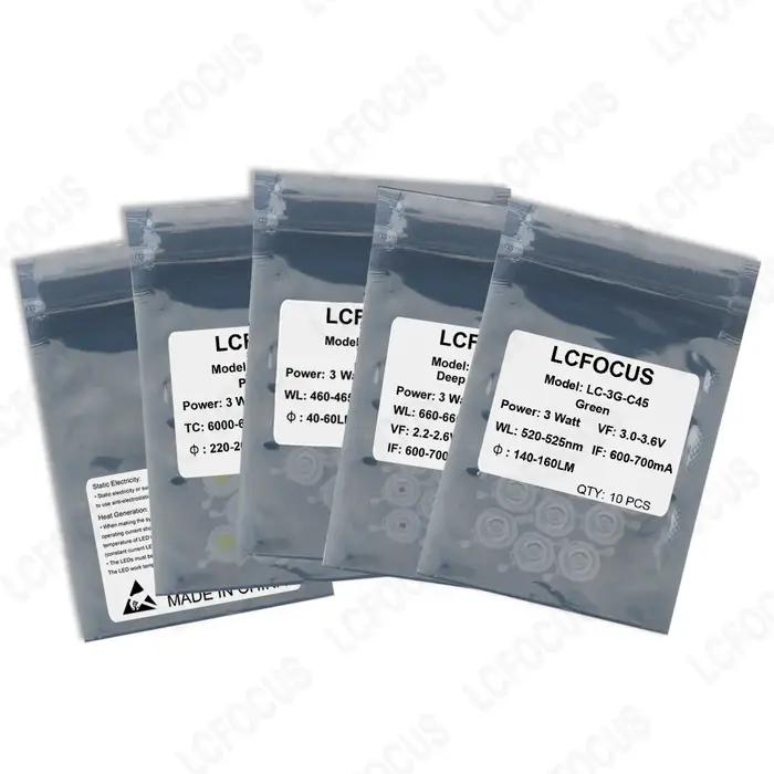 10 pièces 1 W 3 W 5 W puce LED blanc chaud blanc naturel blanc froid ultraviolet orange rouge vert b