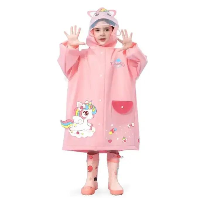 Manteau imperméable pour enfants, 1 pièce, pour filles et garçons, adapté à la maternelle, à l'école maternelle, préscolaire et primaire, avec espace de sac à dos