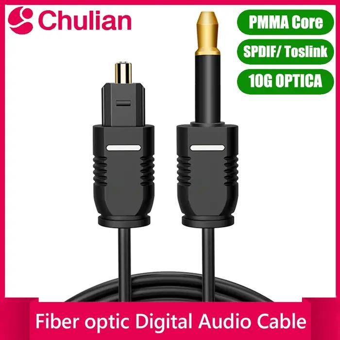 Câble audio numérique à fibre optique 3,5 mm Mini Toslink S/PDIF vers Toslink OPT pour PS4 TV Xbox Occasions Spéciales Son Immersif