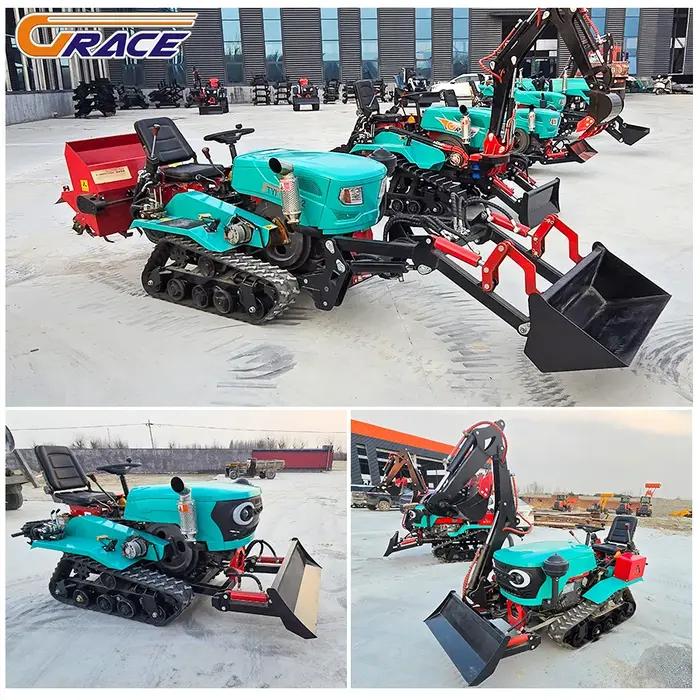 Mini Tracteur sur Chenilles 5 en 1 Polyvalent pour Fermes Travaux Agricoles Occasions Spéciales