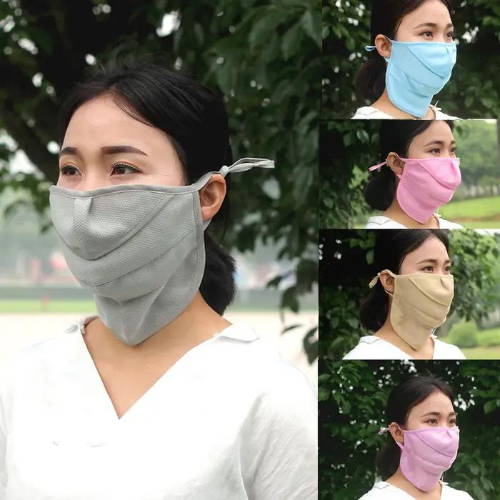 Masque de protection contre les UV pour femme, masque facial respirant, écharpe de couverture, boucl