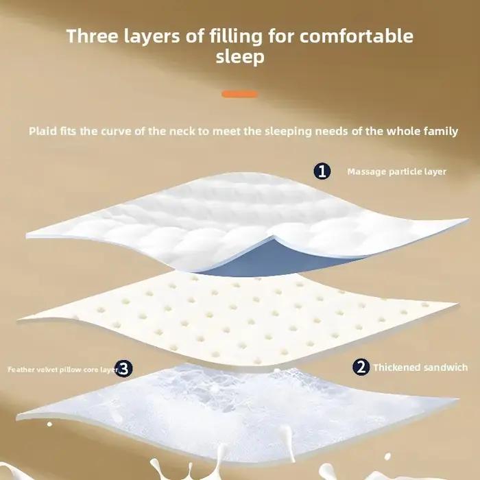 Oreiller mémoire de forme latex massage cervical - Aide au sommeil profond et confort optimal
