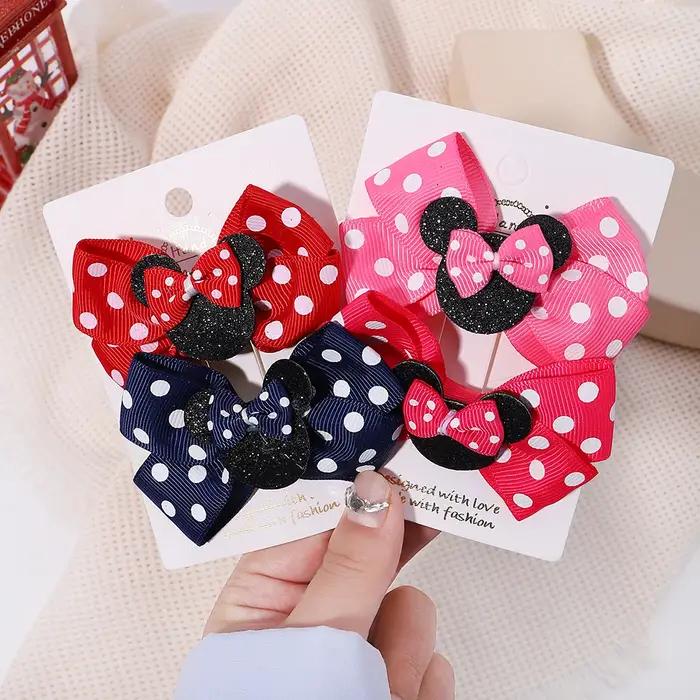 Pinces à cheveux avec nœuds mignons pour enfants, 2/4 pièces, Boutique, coiffure de dessin animé, ru