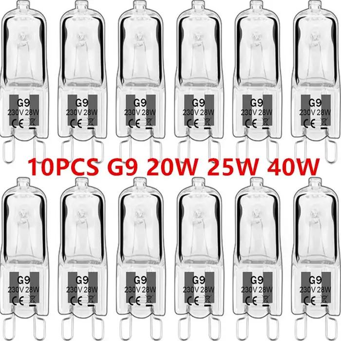 10 pièces G9 220V 20W 25W 40W ampoules de lampe à LED perles insérées lampe en cristal ampoule halog