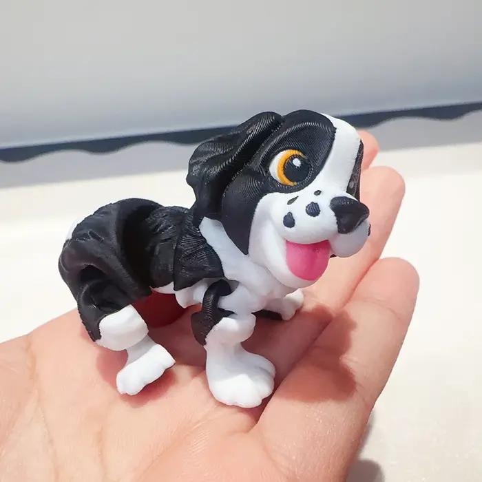 Modèle d'épagneul Springer mignon et idiot imprimé en 3d, ornement en plastique, décoration de burea