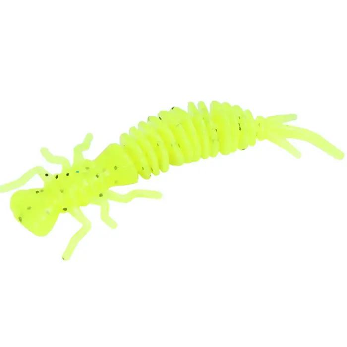 Lot de 10 leurres souples en forme de larve, appâts artificiels en silicone de 5.5cm/7.5cm/10cm, mat
