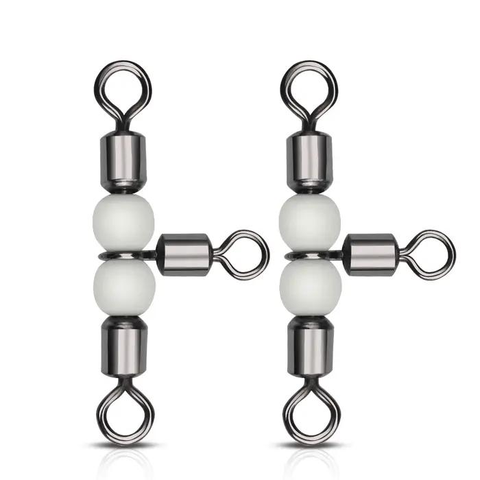 DNDYUJU 10 pièces anneau solide matériel de pêche accessoire équipement de pêche roulant Triple émer