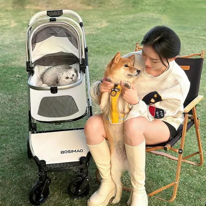 Poussette de voyage légère pour animaux de compagnie