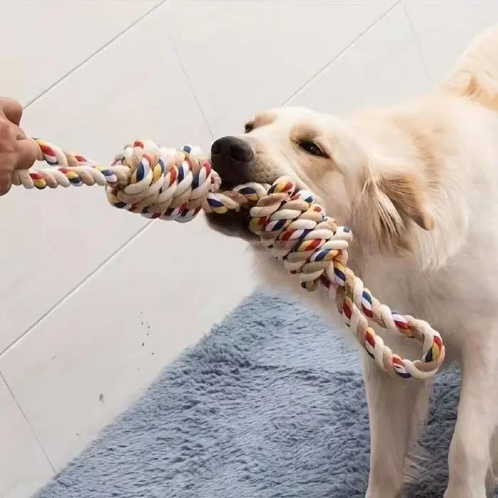 Jouet de corde de nettoyage des dents Durable de 45cm pour chiens-jouets interactifs à mâcher et à jouer pour animaux