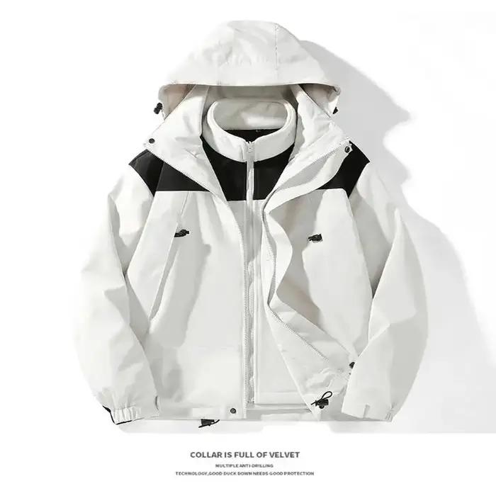 Veste d'extérieure coupe-vent imperméable et chaude pour randonnée et plein air hommes et femmes automne et hiver