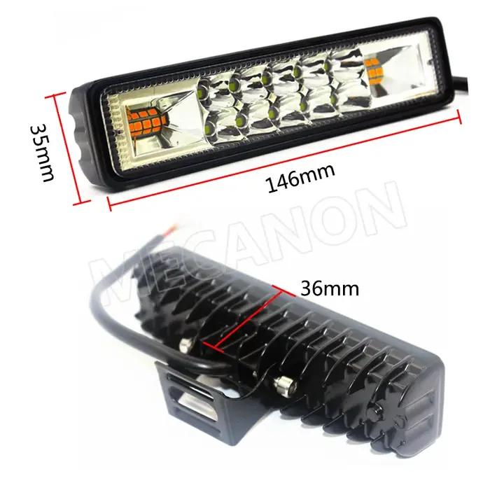 Barre lumineuse LED Flash stroboscopique 48W, blanc ambre bleu rouge pour tout-terrain 4x4 ATV SUV m