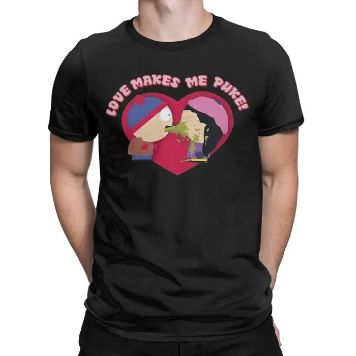 Tshirt Souths Parks Design Creatif Col Rond Amour Me Rend Puke Manches Courtes Hommes Femmes Occasions Speciales