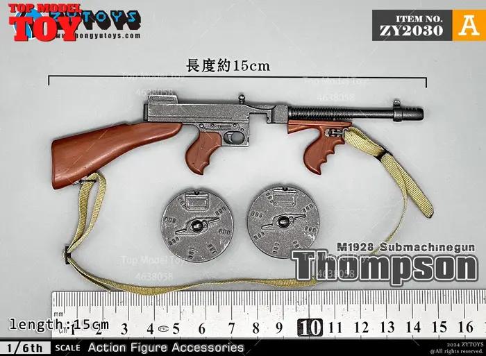 ZYTOYS ZY2030 1/6 M1928 Thompson mitraillette modèle 15 cm arme de soldat jouets en plastique pour 12 ''figurine corps poupées