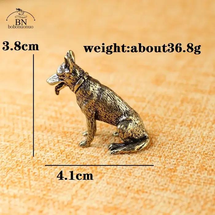 Chien de fortune en laiton porte-bonheur, petits ornements, petit chiot, mini figurine de bureau chi