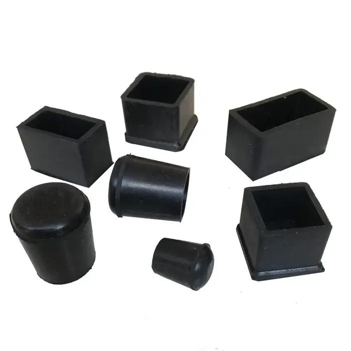 Carré/rond noir en caoutchouc chaise Table pieds meubles bâton tuyau Tube insérer bouchon bonde fin