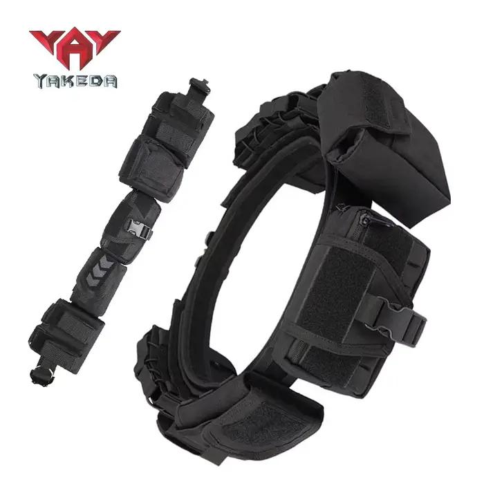 Ceinture tactique Yakeda Gear pour chasse et airsoft - Équipement professionnel noir camouflage