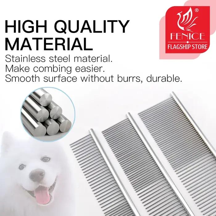 Peigne en acier inoxydable pour animaux de compagnie