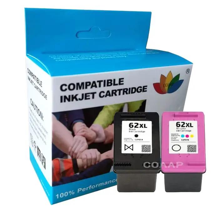Cartouche d'encre rechargeable 62XL COAAP pour imprimantes HP ENVY 5540 5541 5542 5543 5544 5545 5546 5547 5548 occasions spéciales économiser sur impressions durable rechargeable