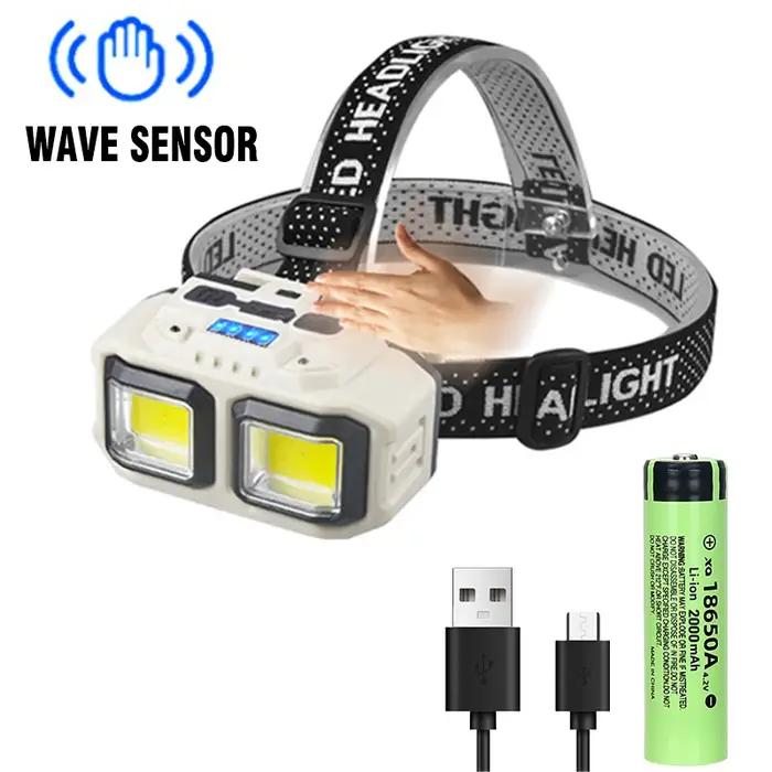 Lampe de sauna frontale imperméable LONGRIVER lampe frontale LED rechargeable pour randonnée camping et pêche