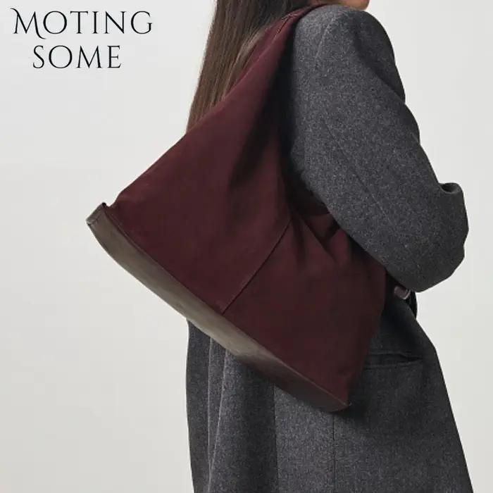Motingsome Respzed-Sac en daim pour femme, sacs à main de dégager de luxe, fourre-tout décontracté e