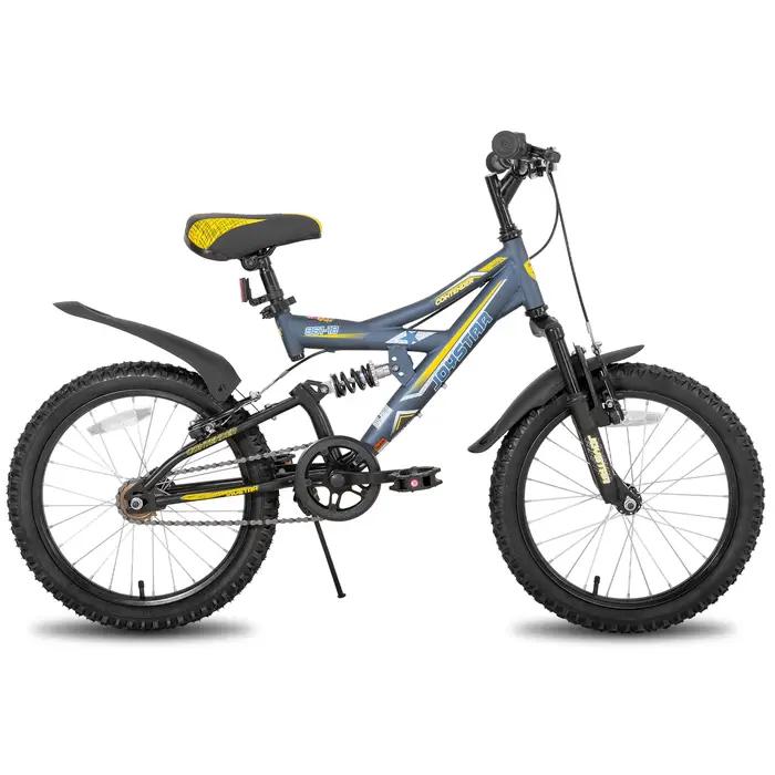 Vélo de montagne JOYSTAR pour enfants robuste et sécuritaire avec suspension avant et arrière pour randonnées et courses d'obstacles