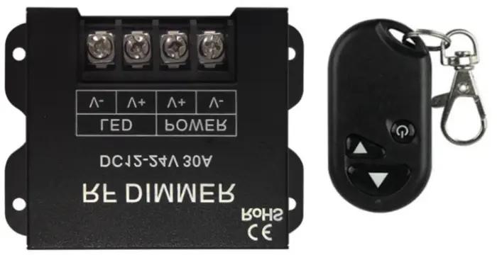 Contrôleur de variateur LED 30A 12-24V avec télécommande sans fil RF à 3 touches