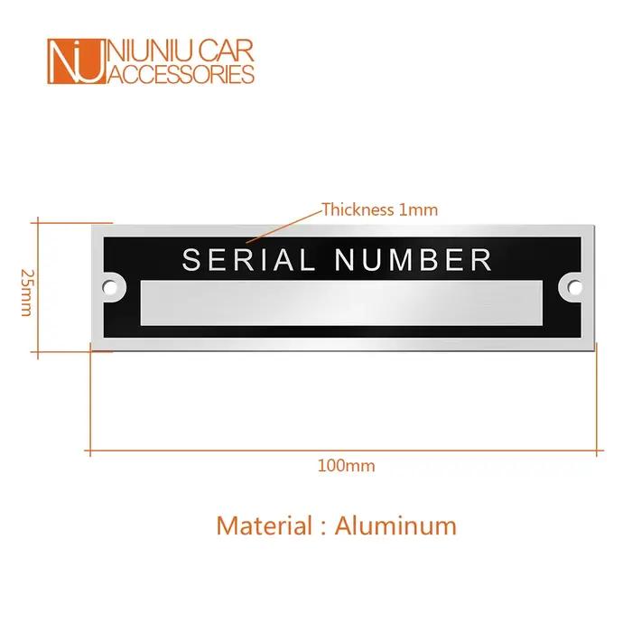 Numéro de châssis série en aluminium