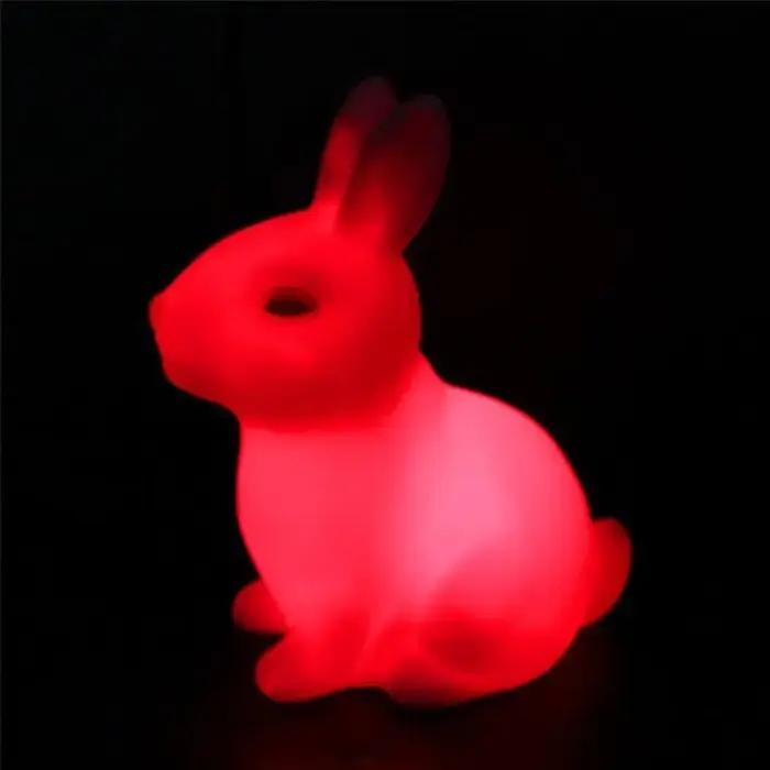 Veilleuses lapin colorées pour enfants, cadeaux pour bébés, lampe lapin Animal mignon de dessin anim
