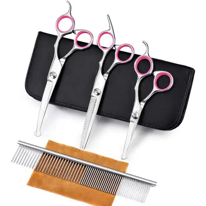 Kit de ciseaux de toilettage pour chien en acier inoxydable
