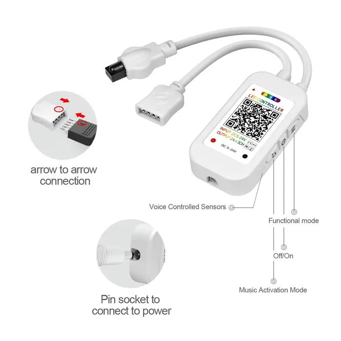 DC12V-24V 4 contrôleur de Pin Bluetooth Andrea RGB, 1 à 1 ou 1 à 2 contrôleur de RGB LED avec la tél