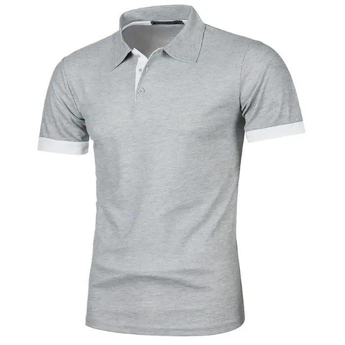 Polo à manches courtes pour hommes, couleur unie, Streetwear, t-shirts légers à revers pour hommes,