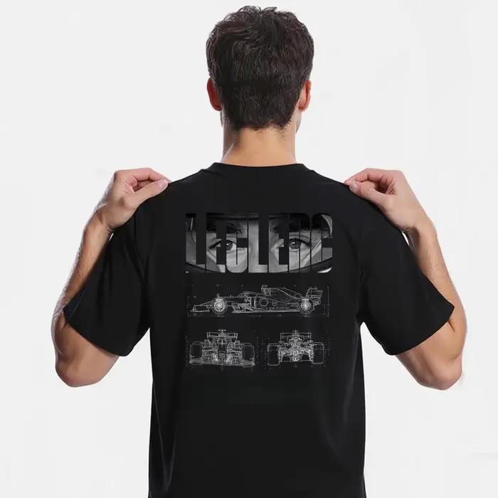 T-shirt Charles Leclerc Paddock Elite pour Homme – Nouvelle Collection Été 2026 – Vêtement en Coton Confortable – Mode Sportive – Haut à Manches Courtes – Streetwear