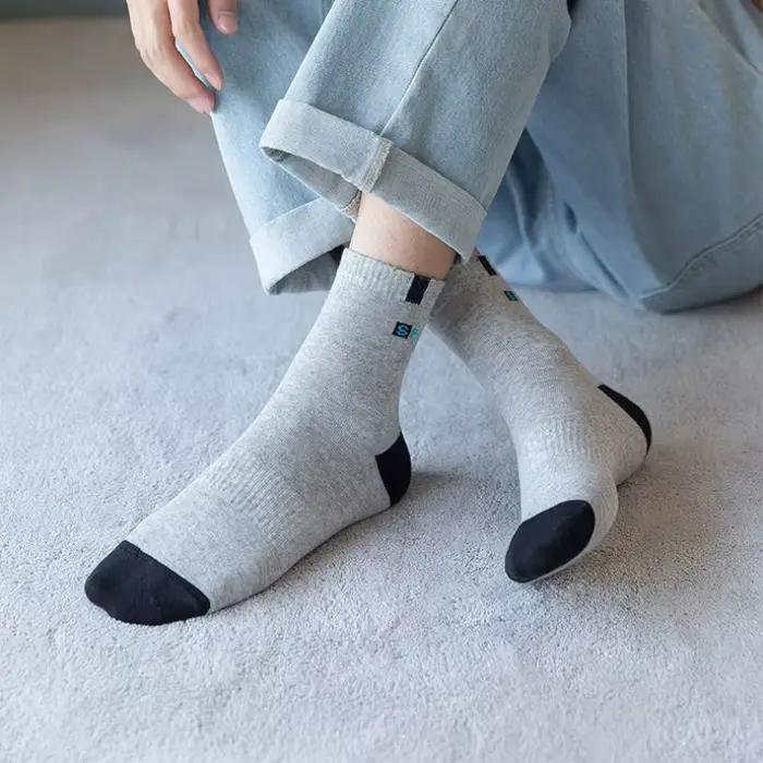 Chaussettes de chasse sport homme coton respirantes souples haute élasticité mi-bas été running