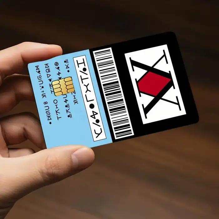 Autocollants décoratifs pour cartes de crédit H-Hunter License Killua, adaptés aux cartes bancaires, au transport en métro, anti-rayures, cadeau, 4 pièces
