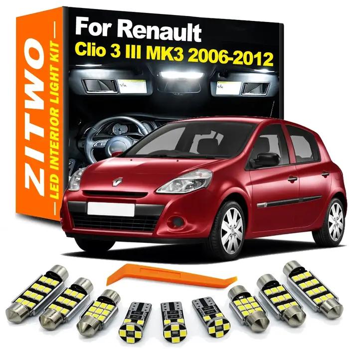 ZITWO 13 pièces pour Renault Clio 3 III MK3 2006 2007 2008 2009 2010 2011 2012 ampoule LED intérieur